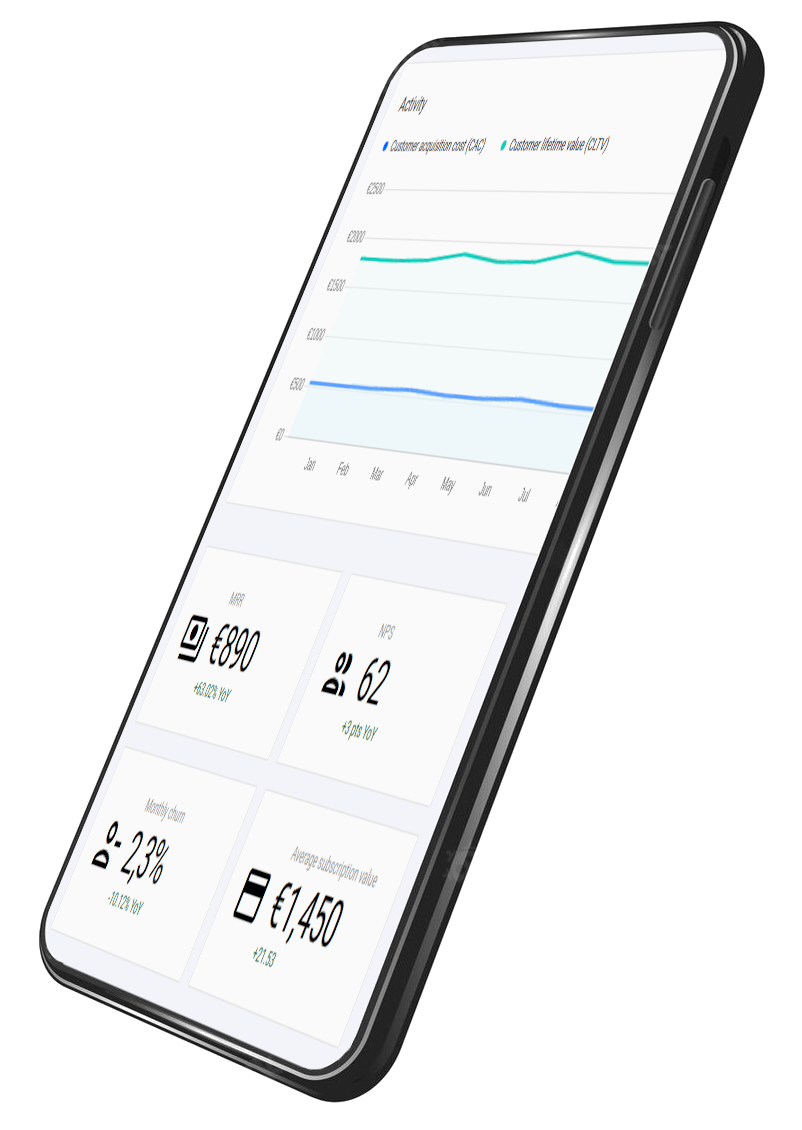 STOIX Metrics on phone screen.